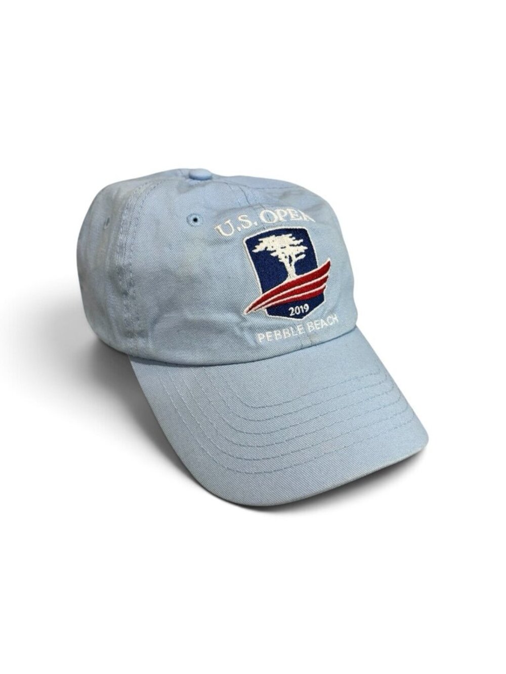 2019 US Open Pebble Beach Golf Hat/Cap USGA Member Insignia Light Blue Strapback
